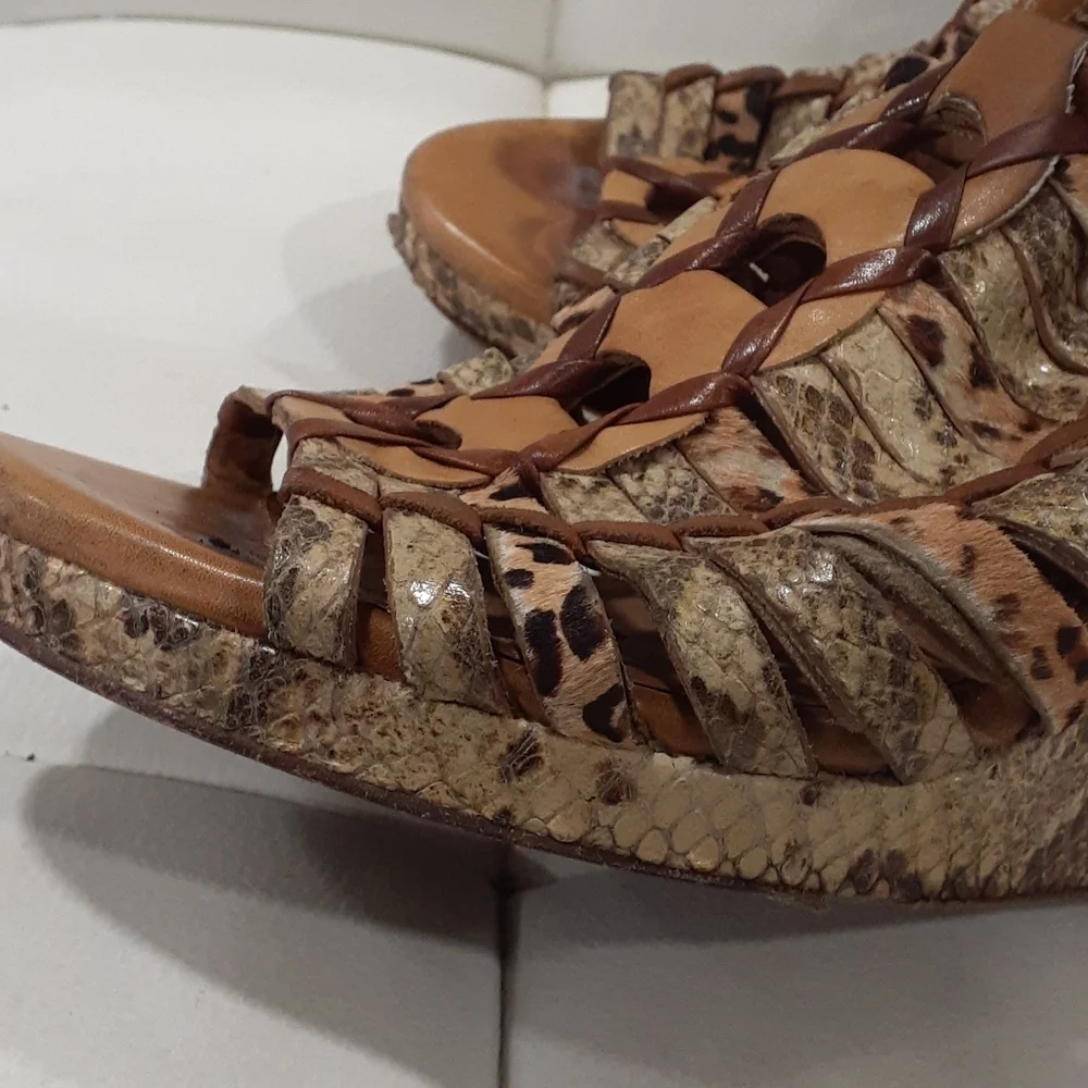 Cole haan snake skin/leather wedge size 9B